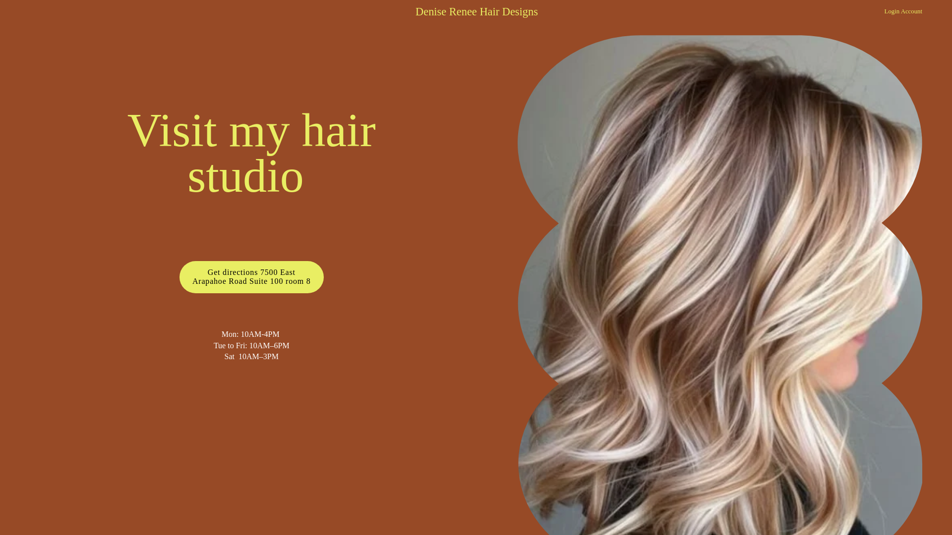 website screenshot of https://denisereneehairdesigns.com/