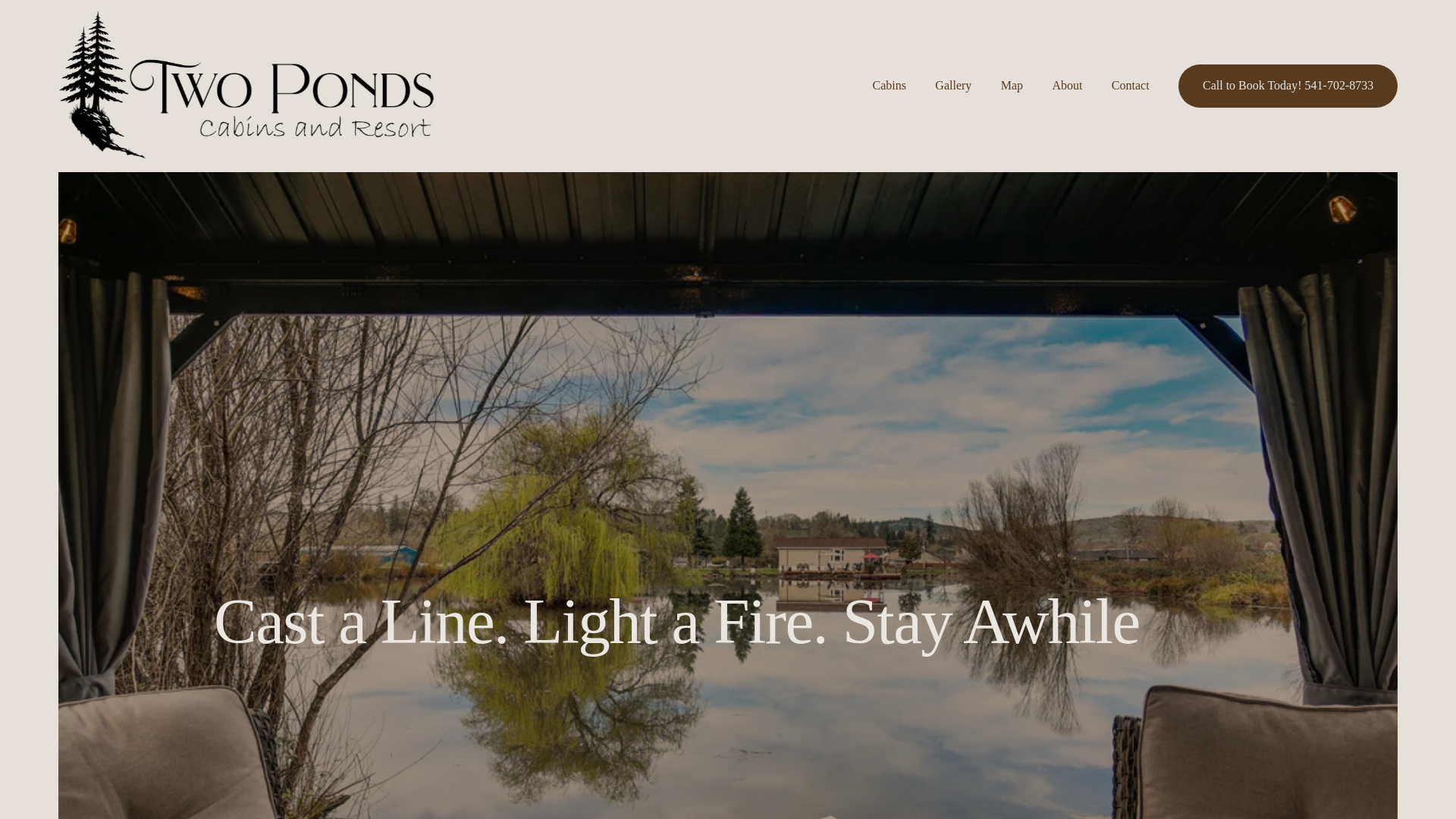 website screenshot of https://twopondsresort.com