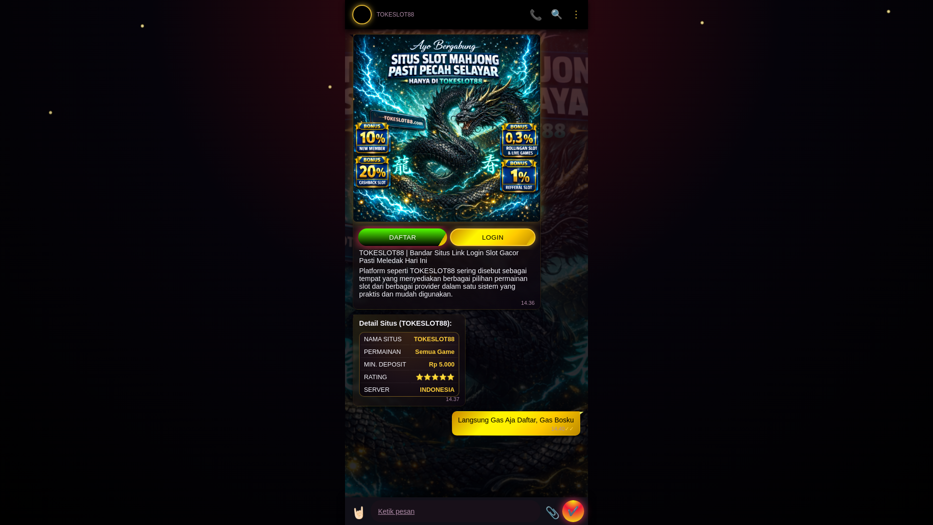 website screenshot of https://tokeslot88-jackpot.pages.dev/