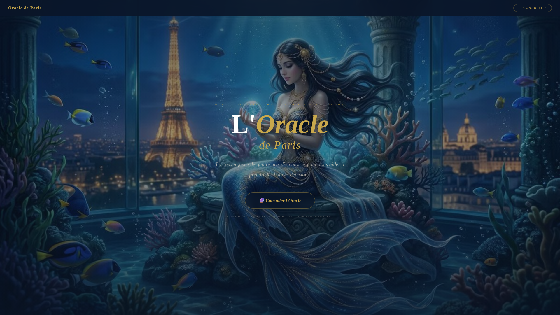 website screenshot of https://oracledeparis.fr/