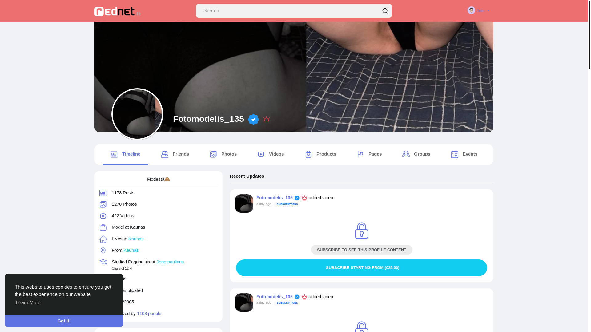 website screenshot of https://rednet.lt/Fotomodelis_135