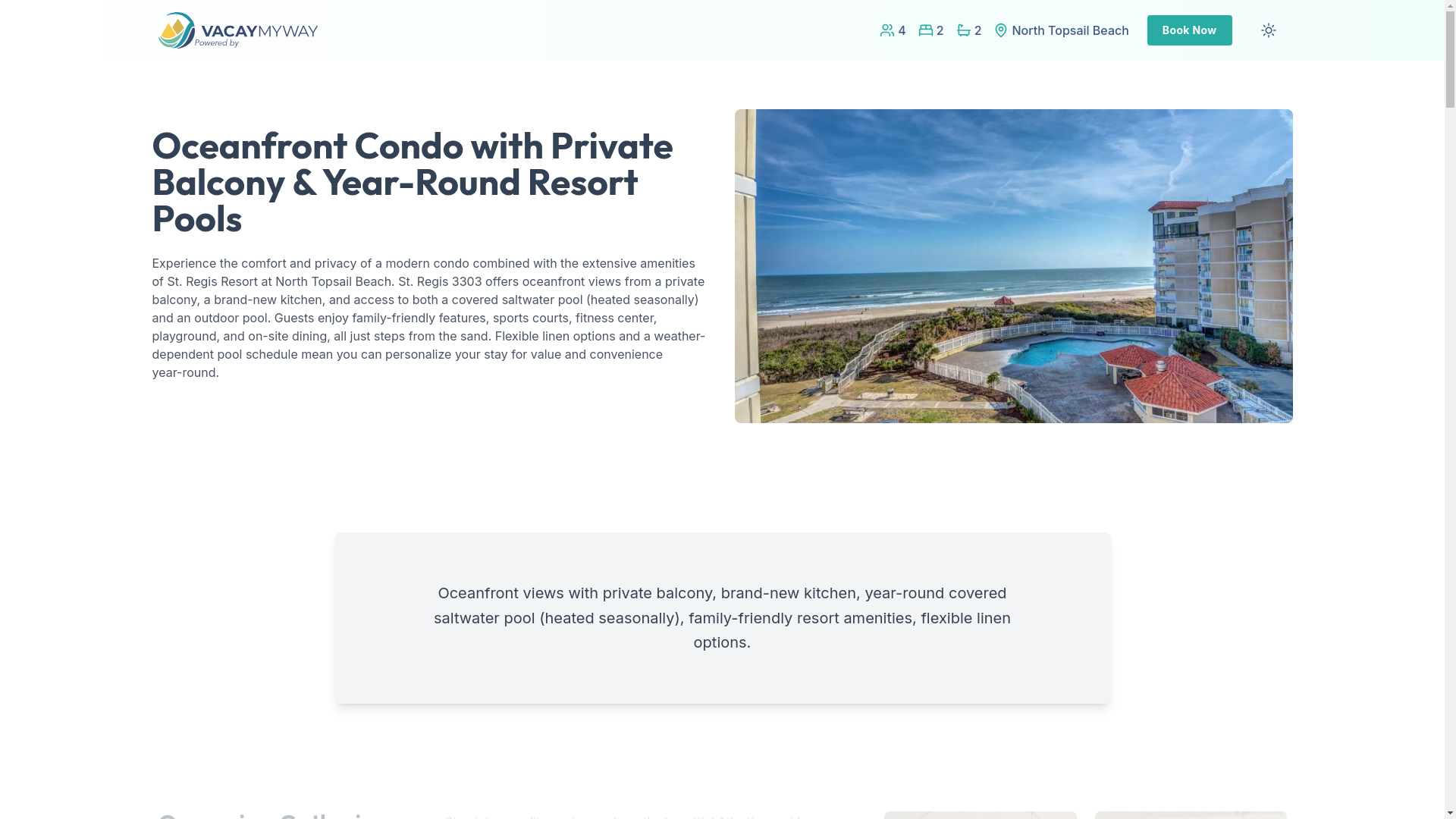 website screenshot of https://oceancrest.villas/