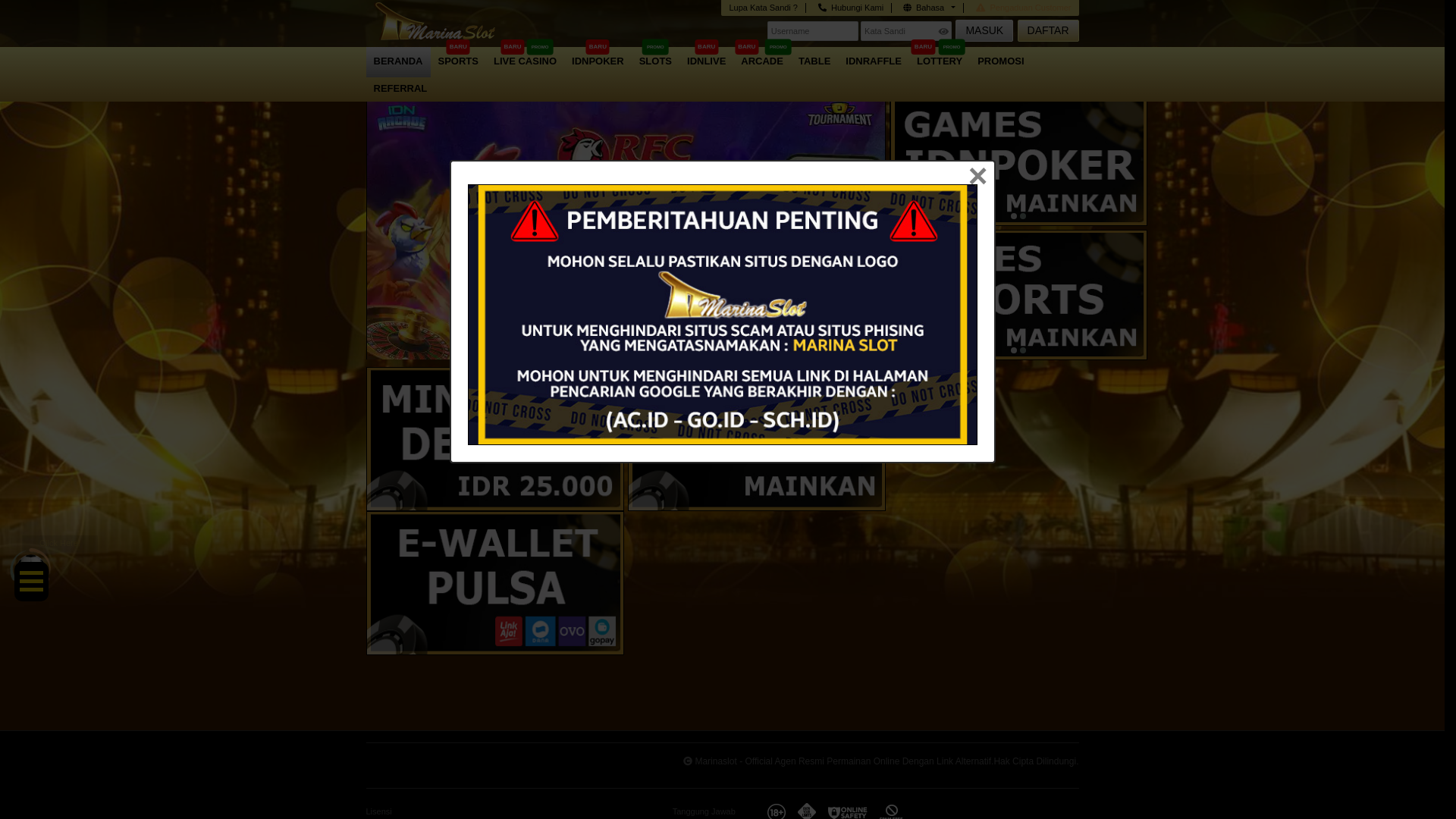 website screenshot of https://marinagame.xyz/