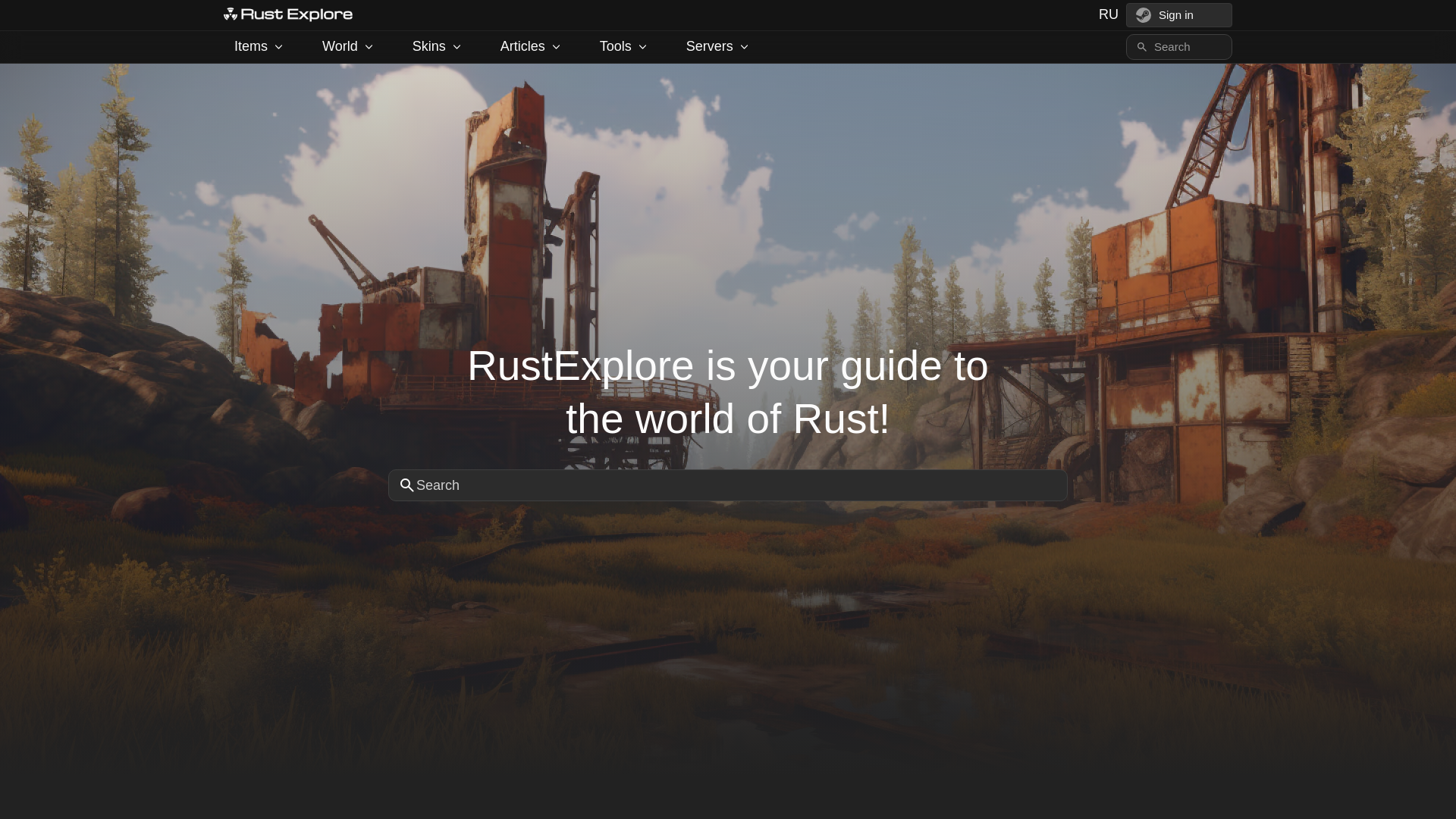 website screenshot of https://rustexplore.com/