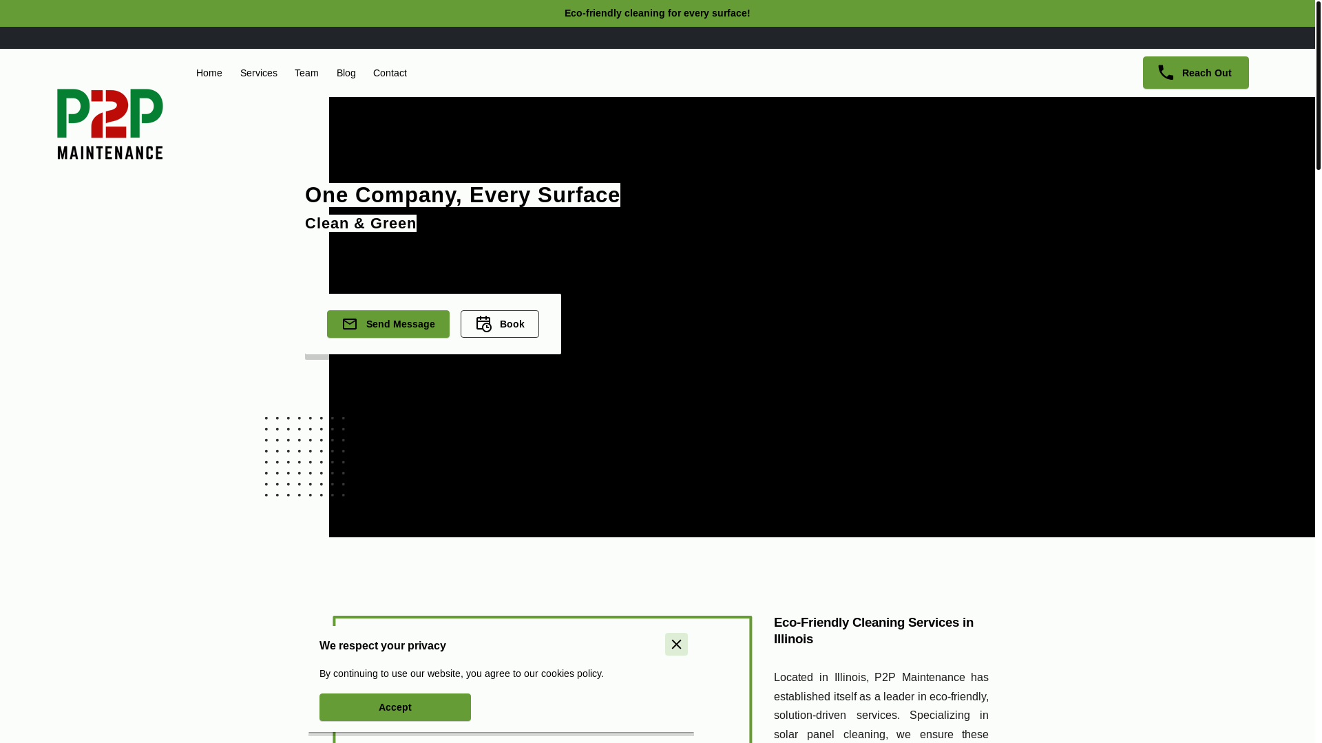 website screenshot of https://p2pmaintenance.com/