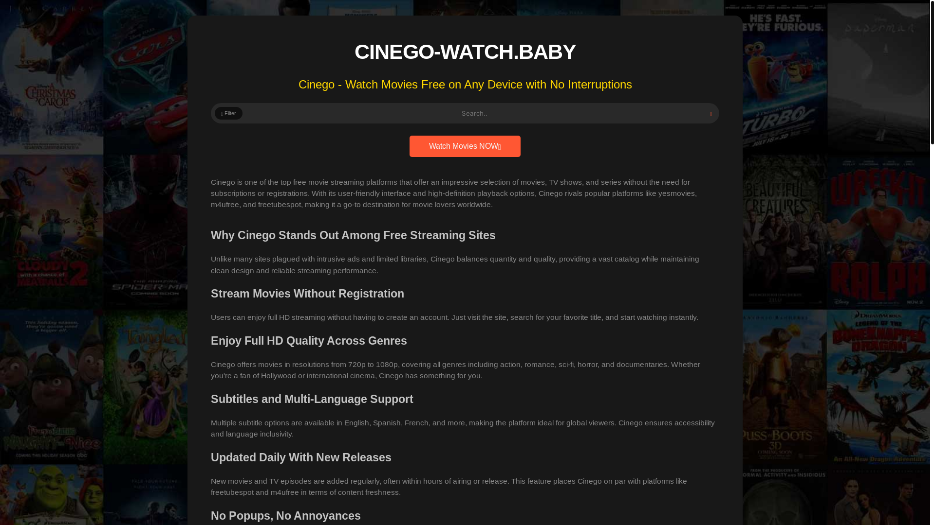 website screenshot of https://cinego-watch.baby/