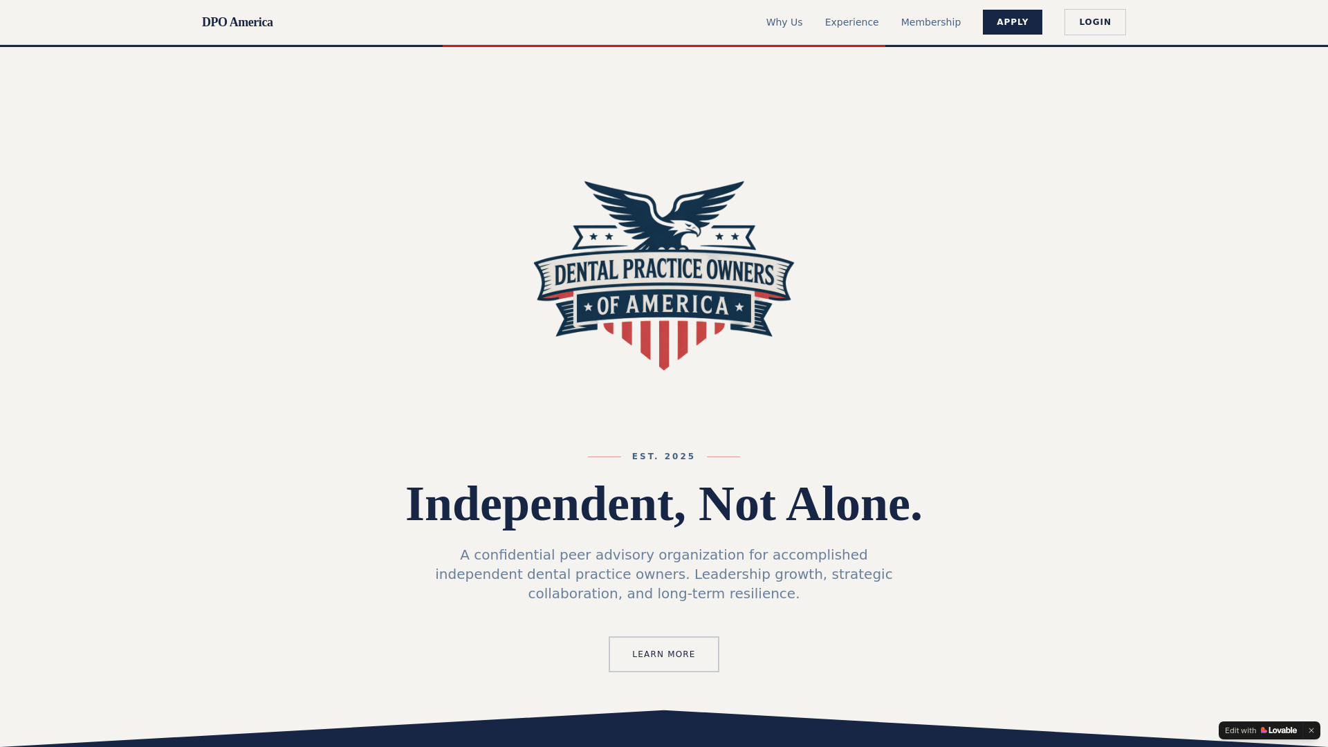 website screenshot of https://dpoamerica.org/