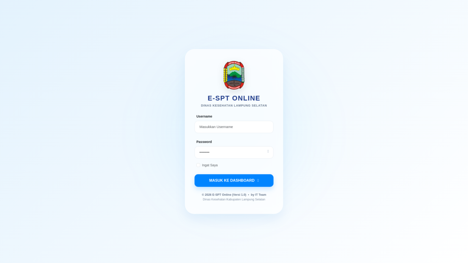 website screenshot of https://espt-dinkes.id/