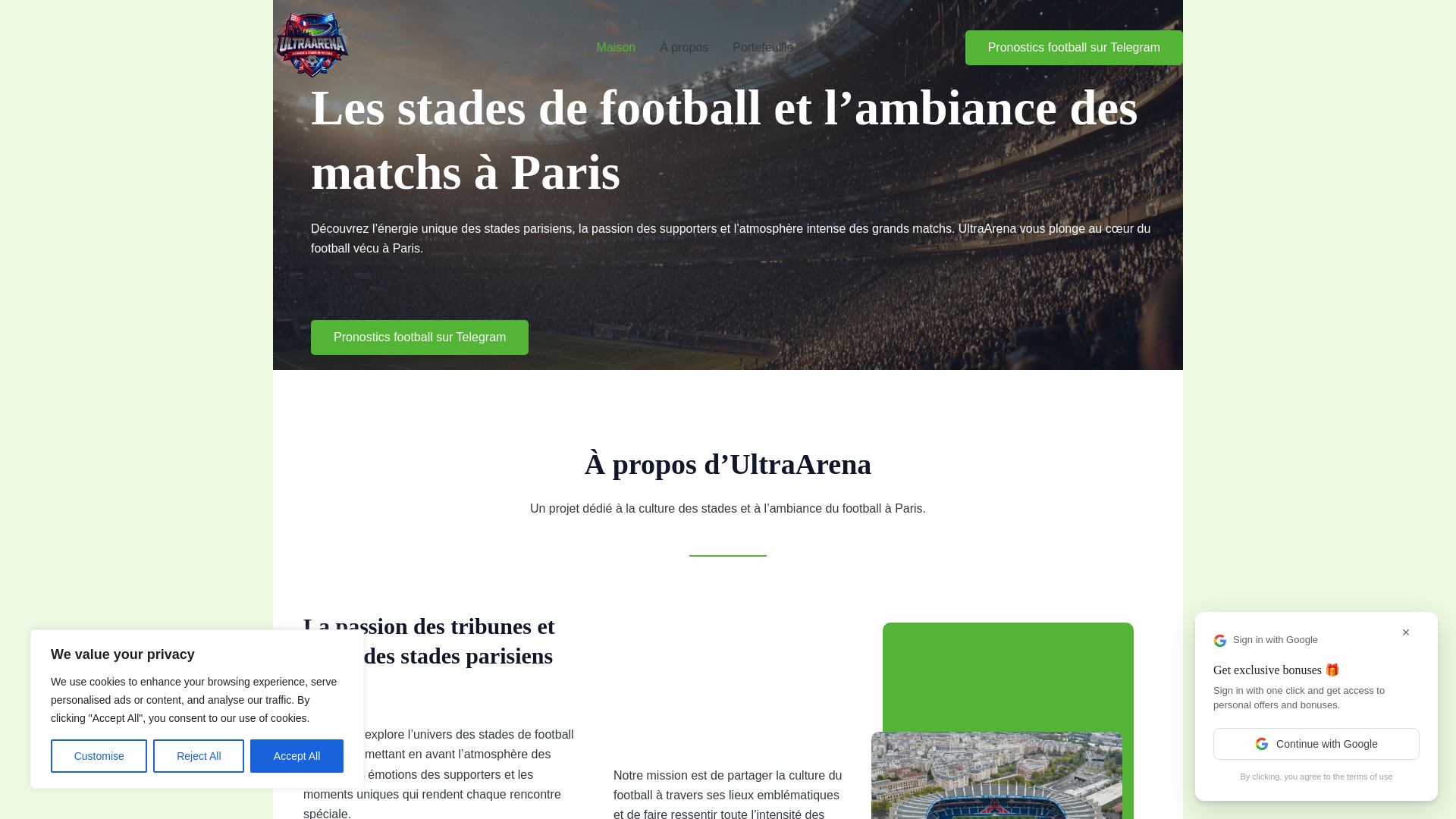 website screenshot of https://stadearena.website