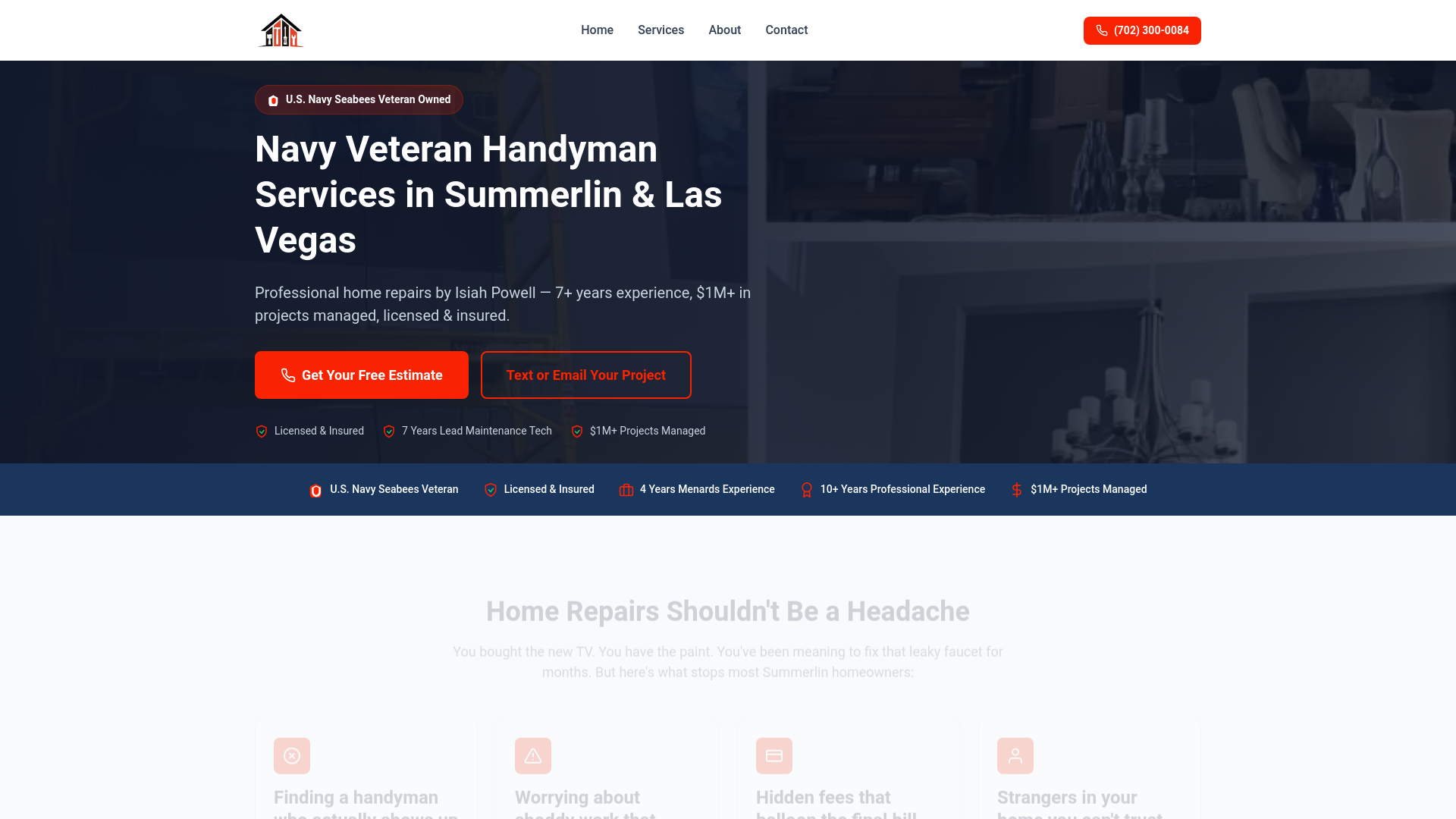 website screenshot of https://lvhandymanservices.pages.dev/