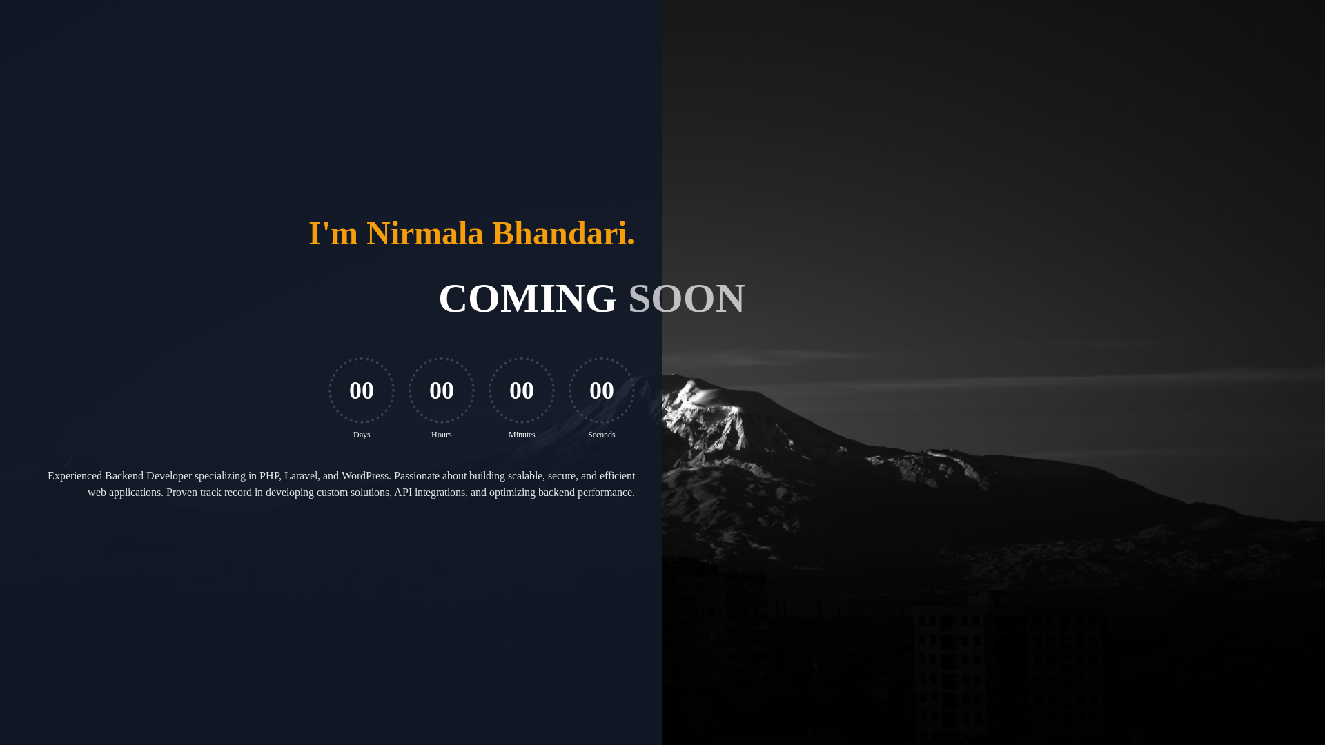 website screenshot of https://nirmalabhandari.pages.dev/