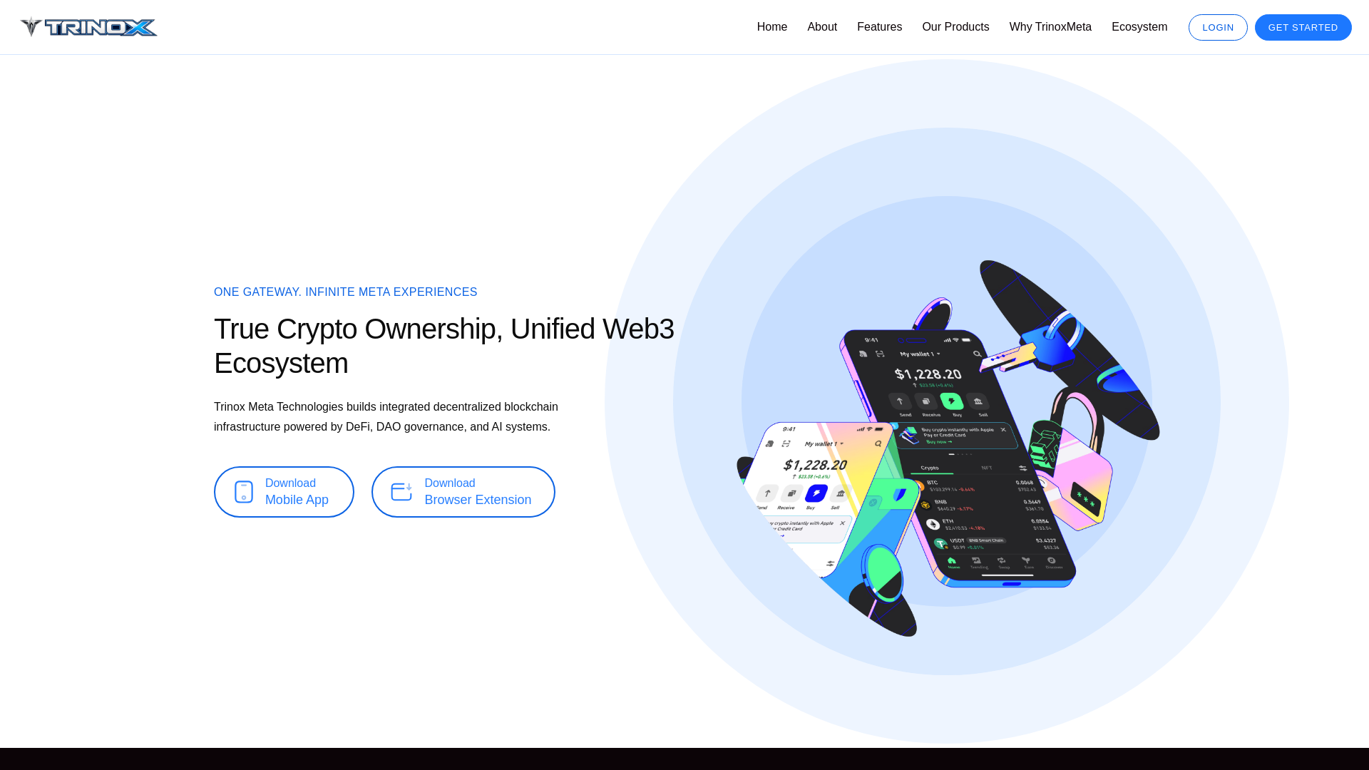 website screenshot of https://trinoxmeta.com/