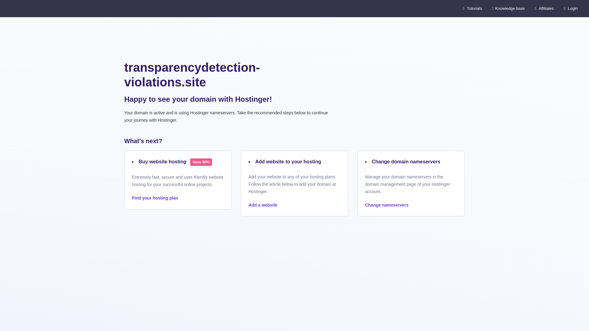 website screenshot of https://transparencydetection-violations.site/