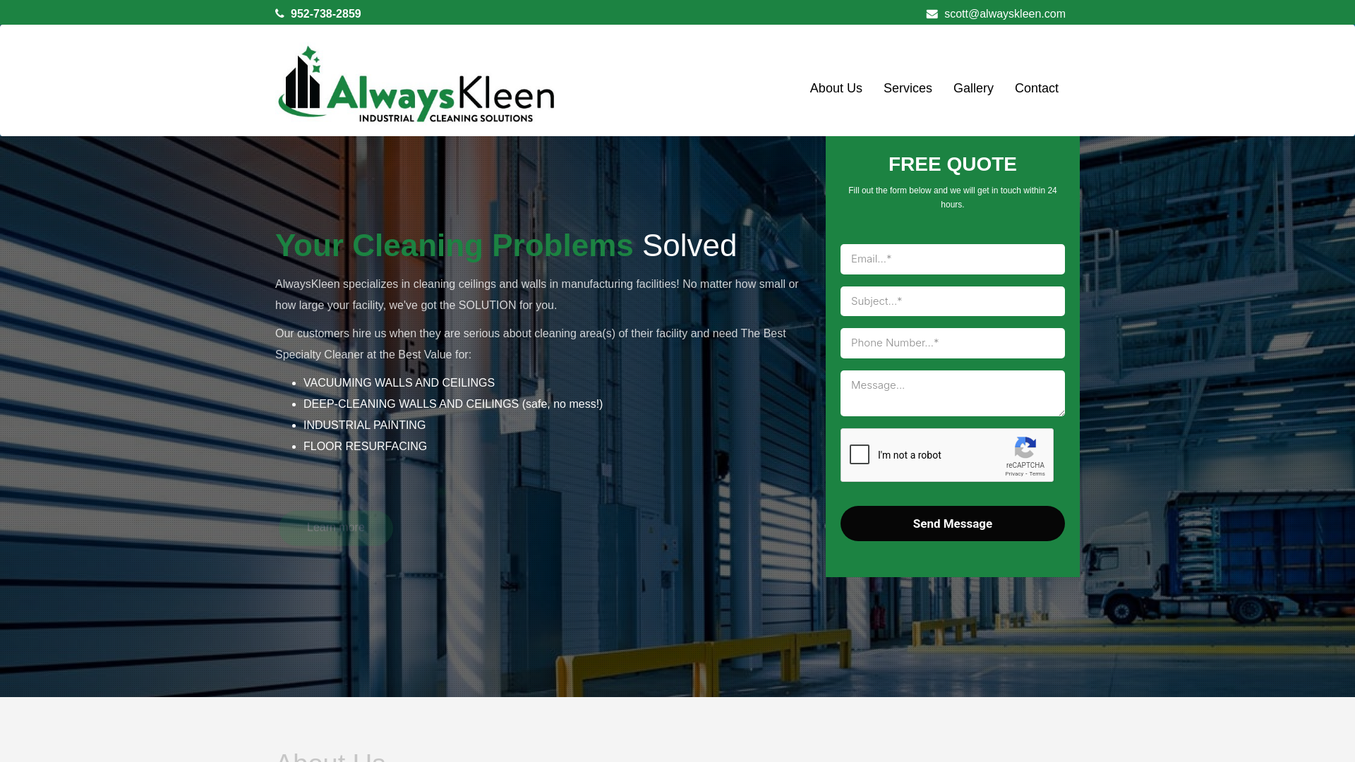 website screenshot of https://alwayskleenwarehouse.com/