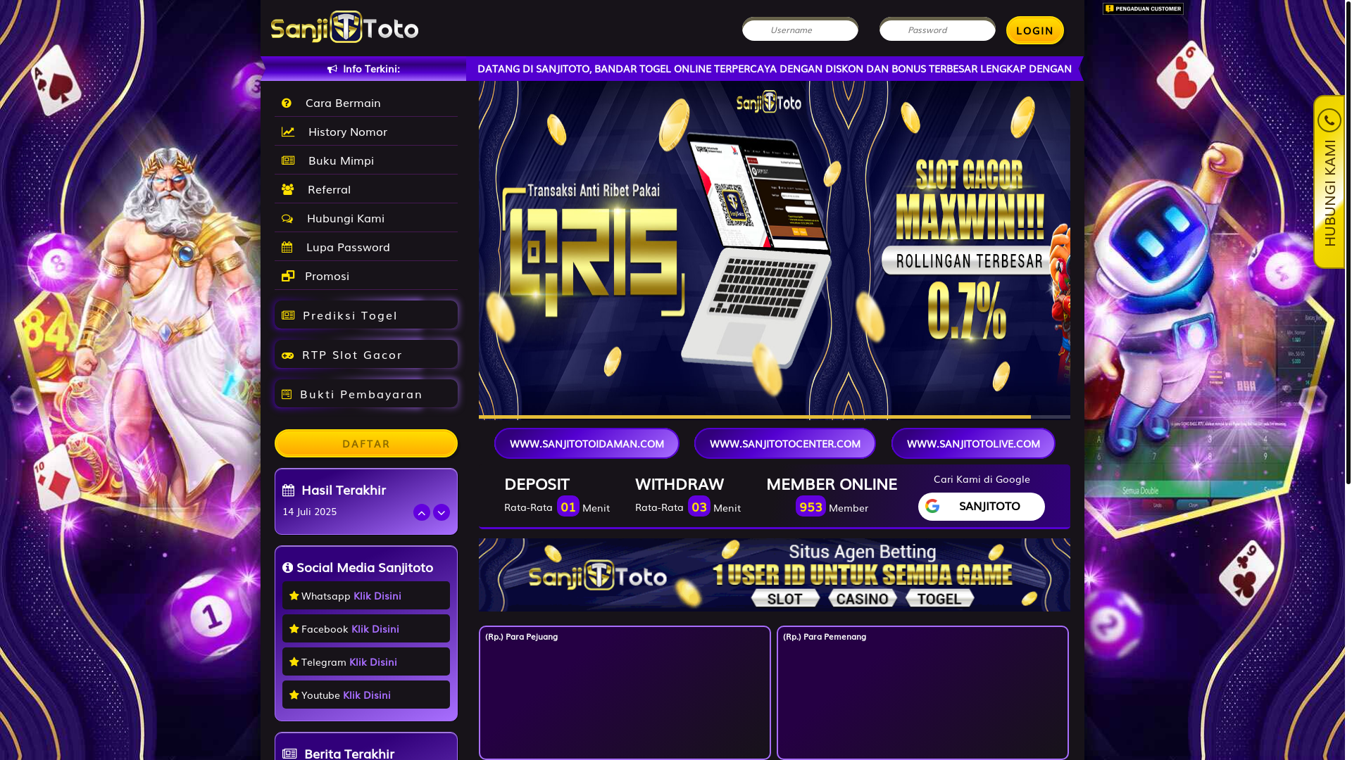 website screenshot of https://sanjitotolive.com/