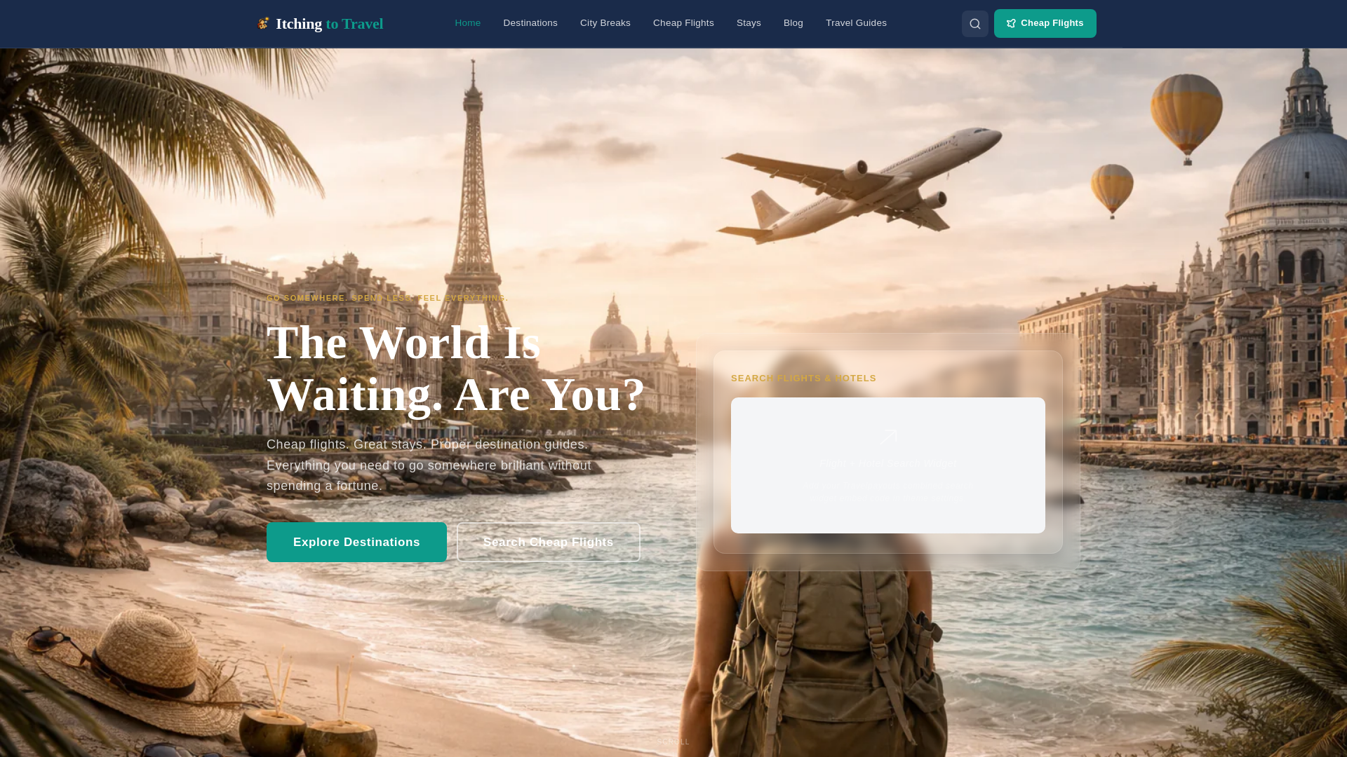 website screenshot of https://itching-to-travel.com/