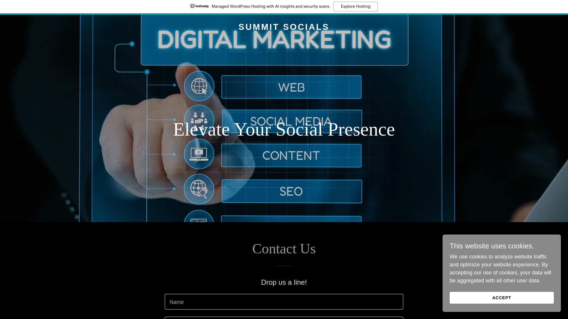 website screenshot of https://summitsocials.com.au/