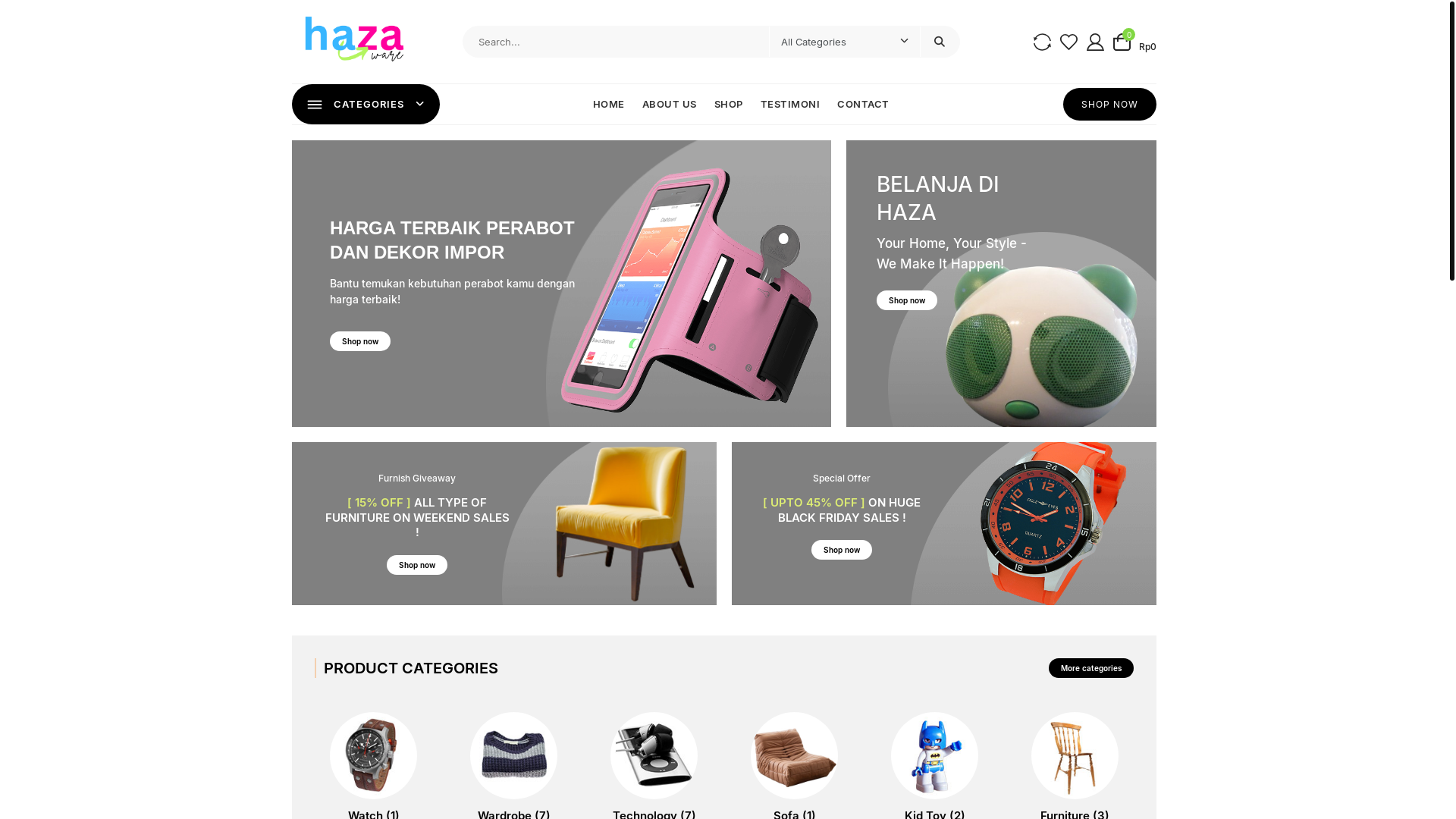 website screenshot of https://hazaware.id/