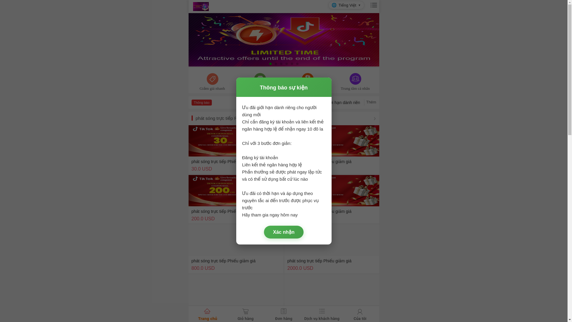 website screenshot of https://tiktokvch.com/