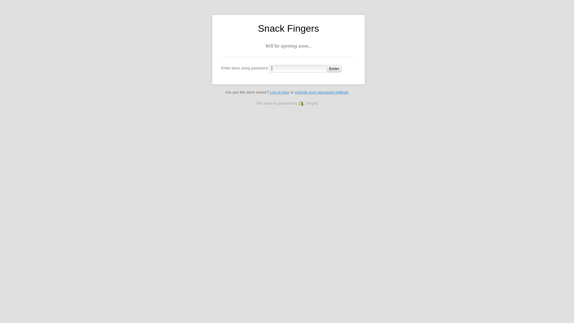 website screenshot of https://snackfingers.store/