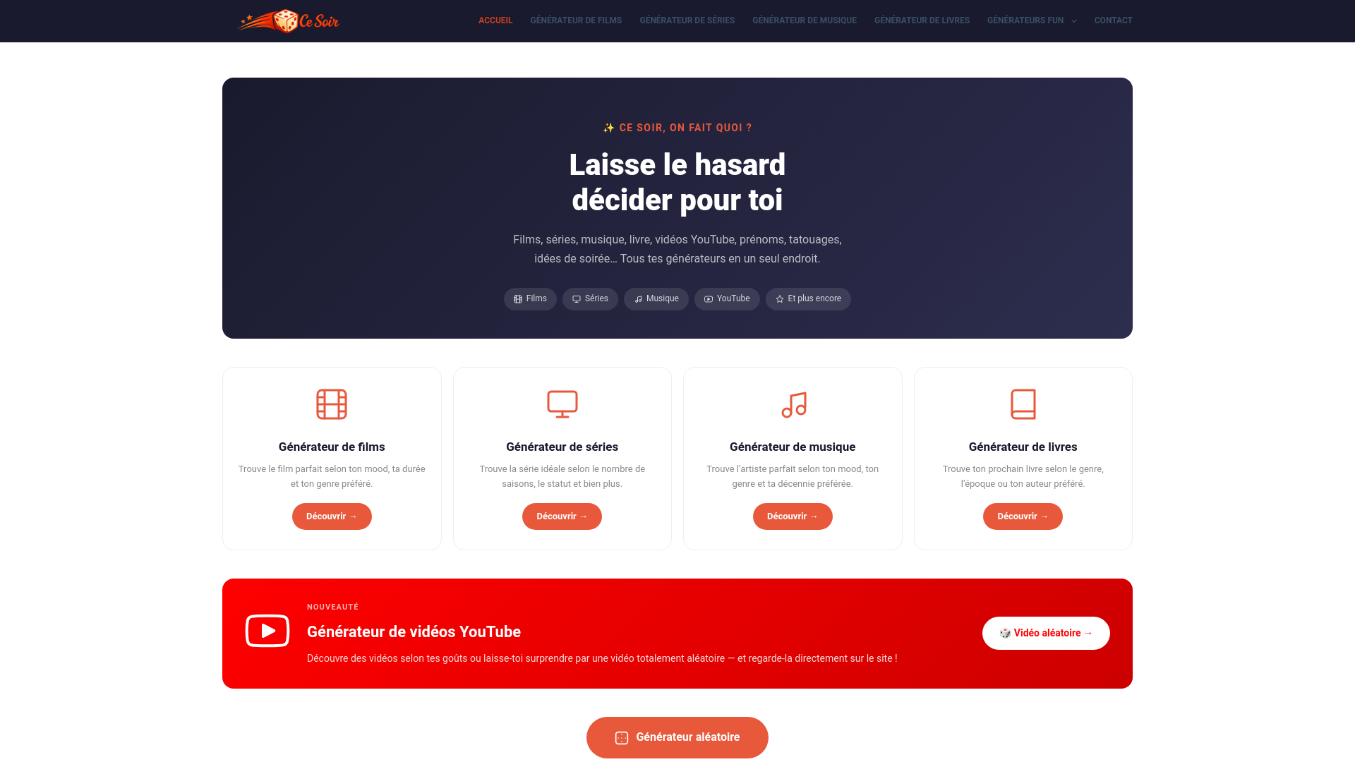 website screenshot of https://cesoir.fun/