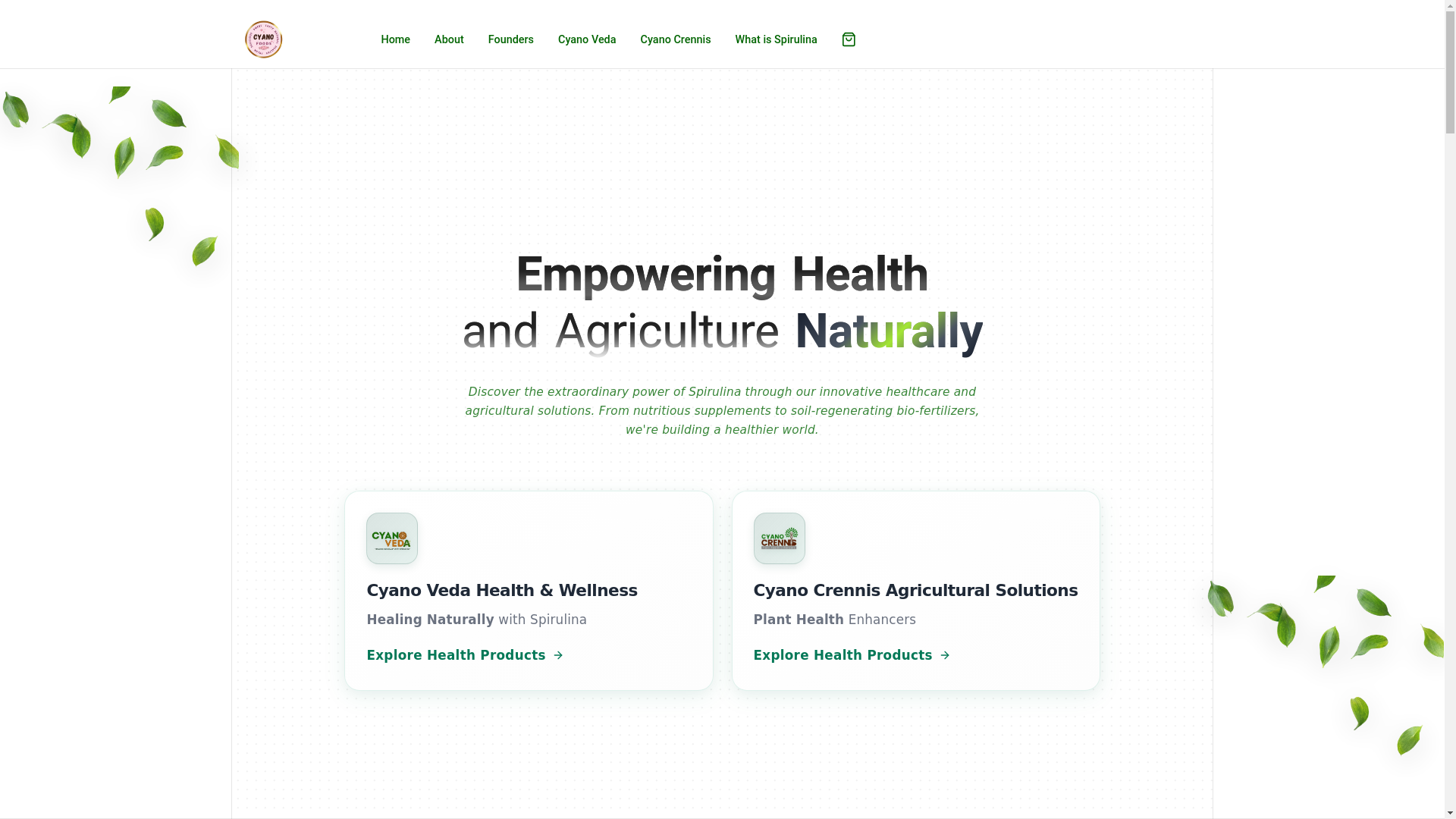 website screenshot of https://cyanoindia-76b.pages.dev/