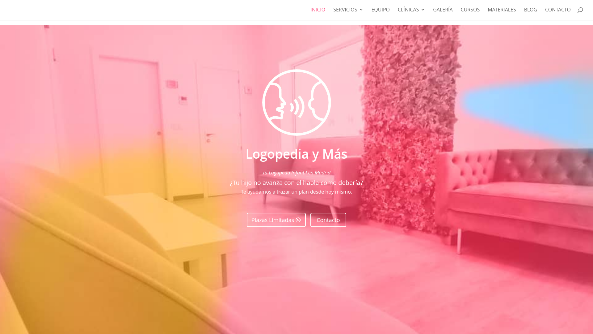 website screenshot of https://logopediaymas.es