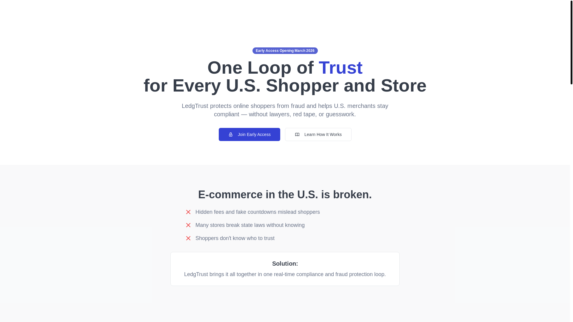 website screenshot of https://ledgtrust.com/