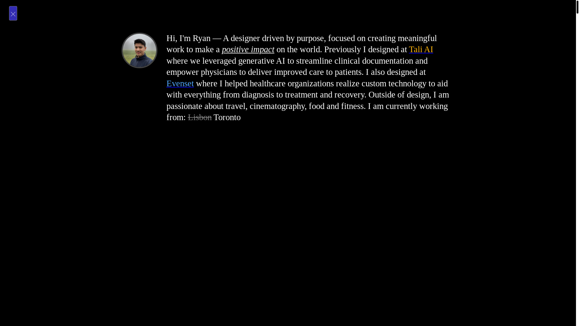 website screenshot of https://ryanpedro.design/