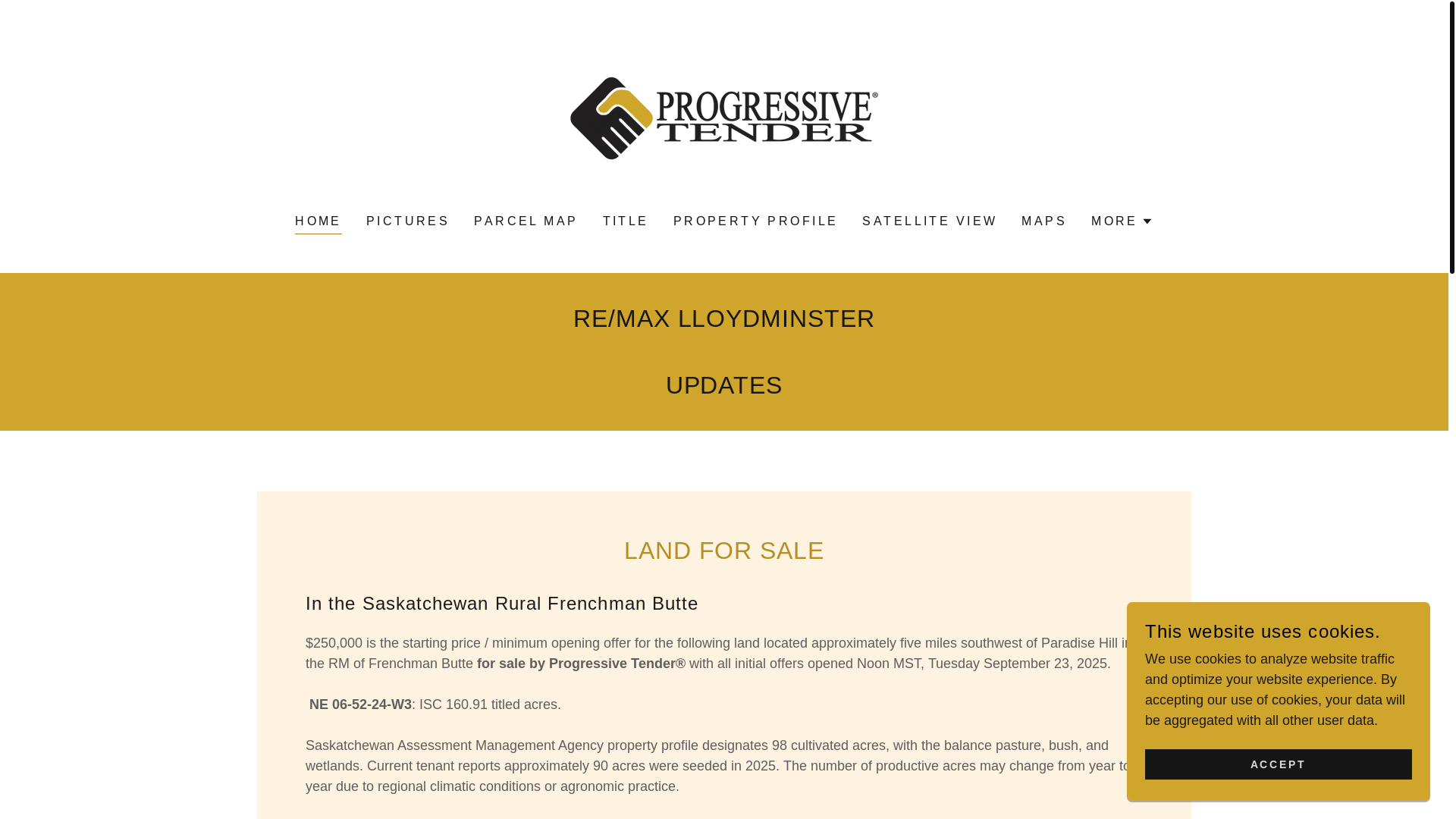 website screenshot of https://thompsonland.ca/
