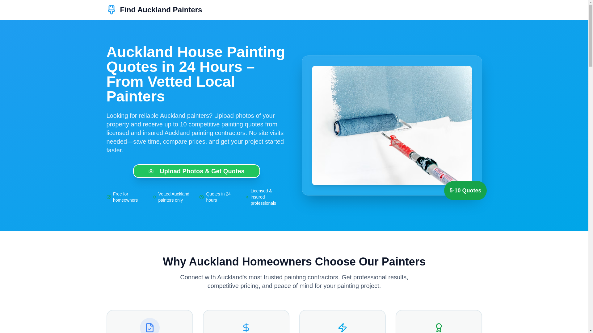 website screenshot of https://findaucklandpainters.co.nz/
