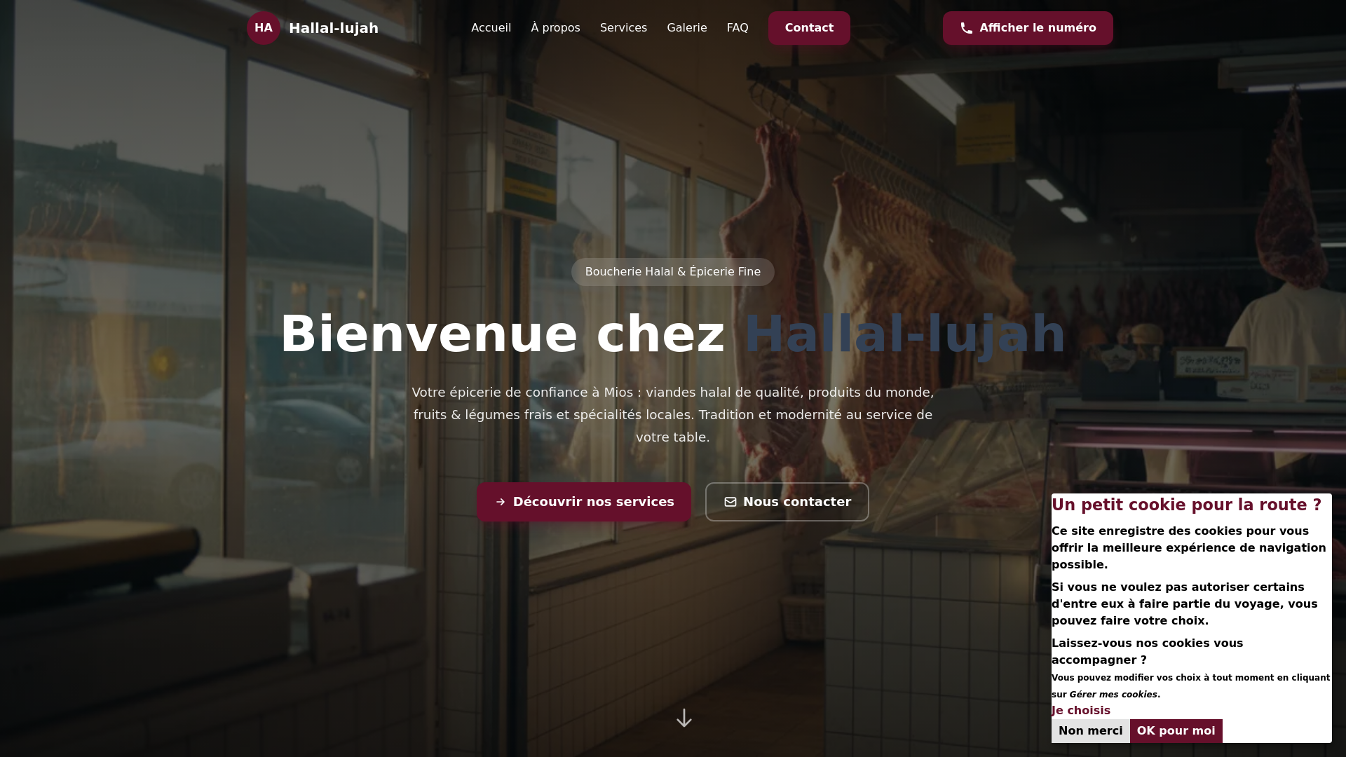 website screenshot of https://hallal-lujah.fr/