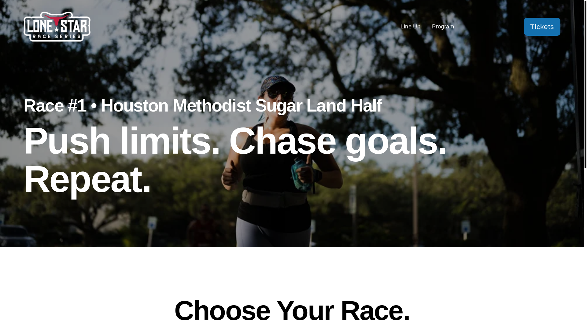website screenshot of https://lonestarraceseries.com/