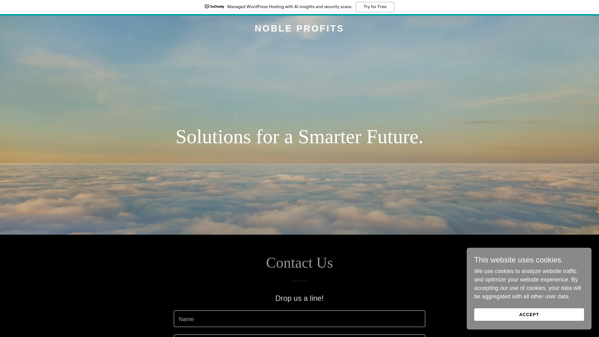 website screenshot of https://nobleprofits.org/