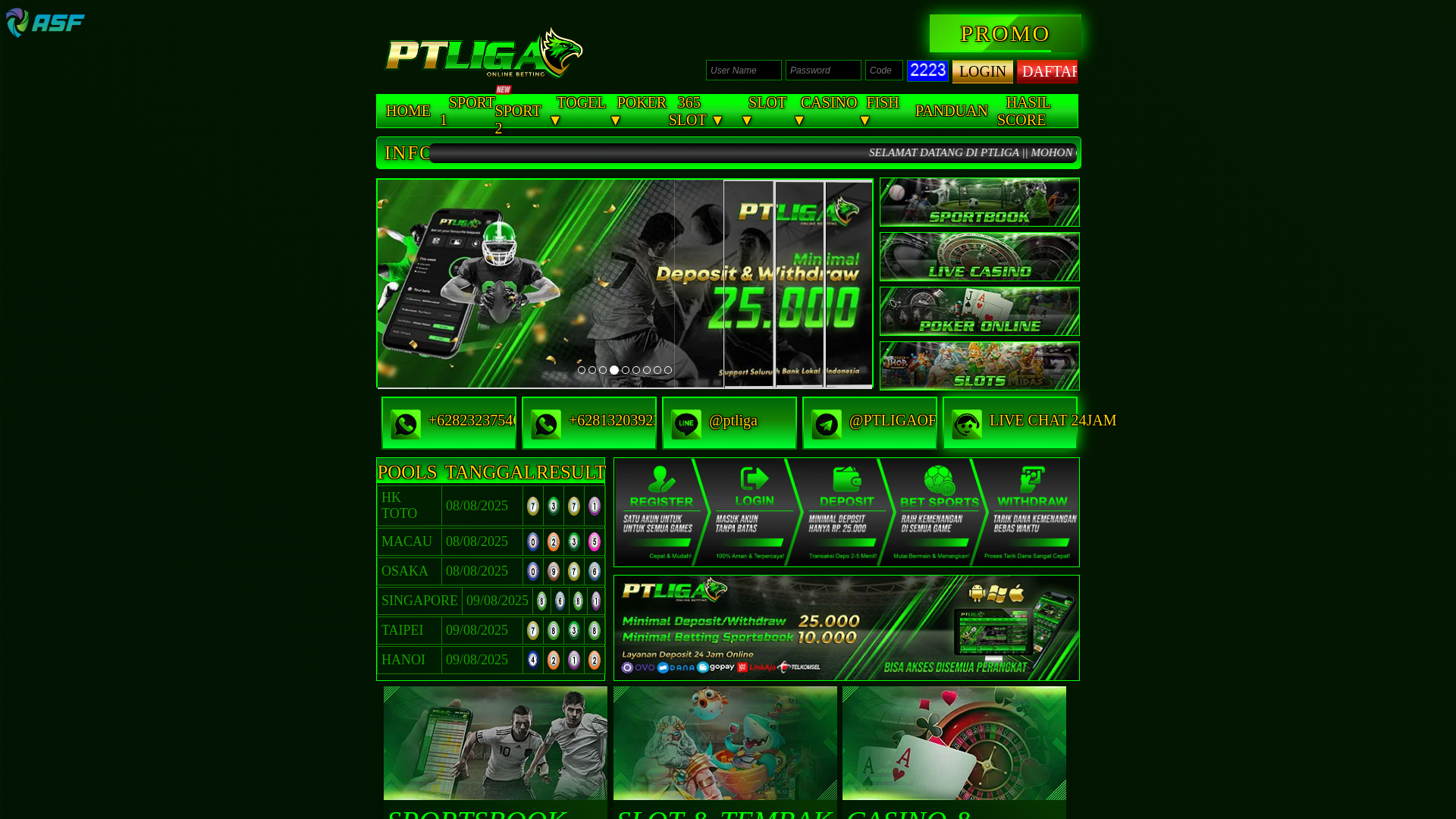 website screenshot of https://mainptligalink.com/