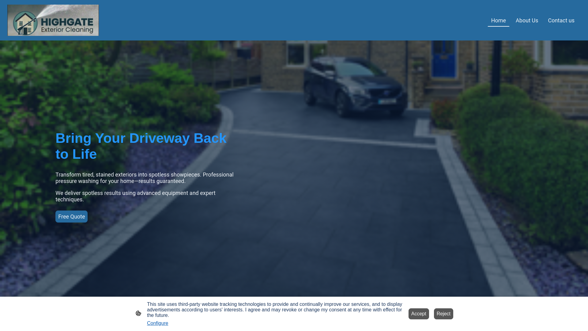 website screenshot of https://highgateexteriorcleaning.com/