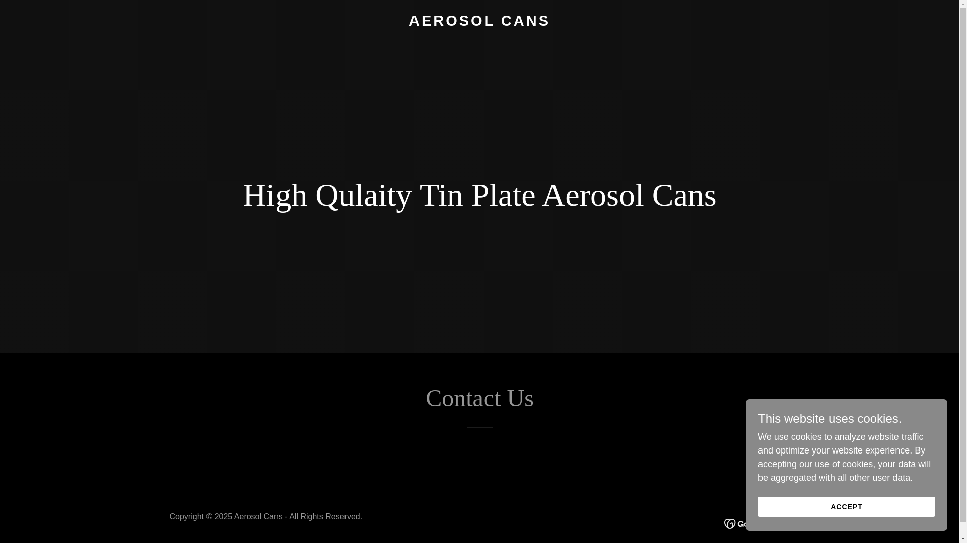 website screenshot of https://aerosolcans.in/