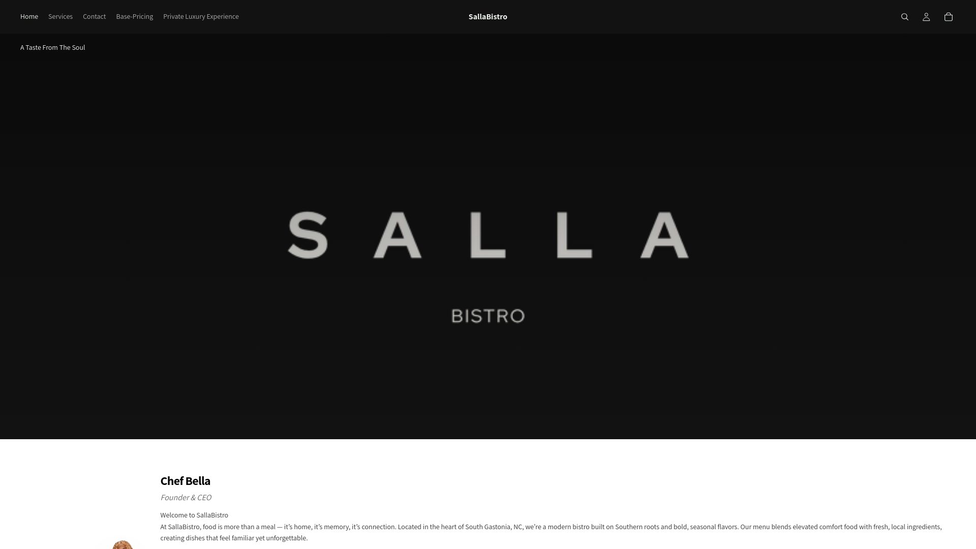 website screenshot of https://sallabistro.store/