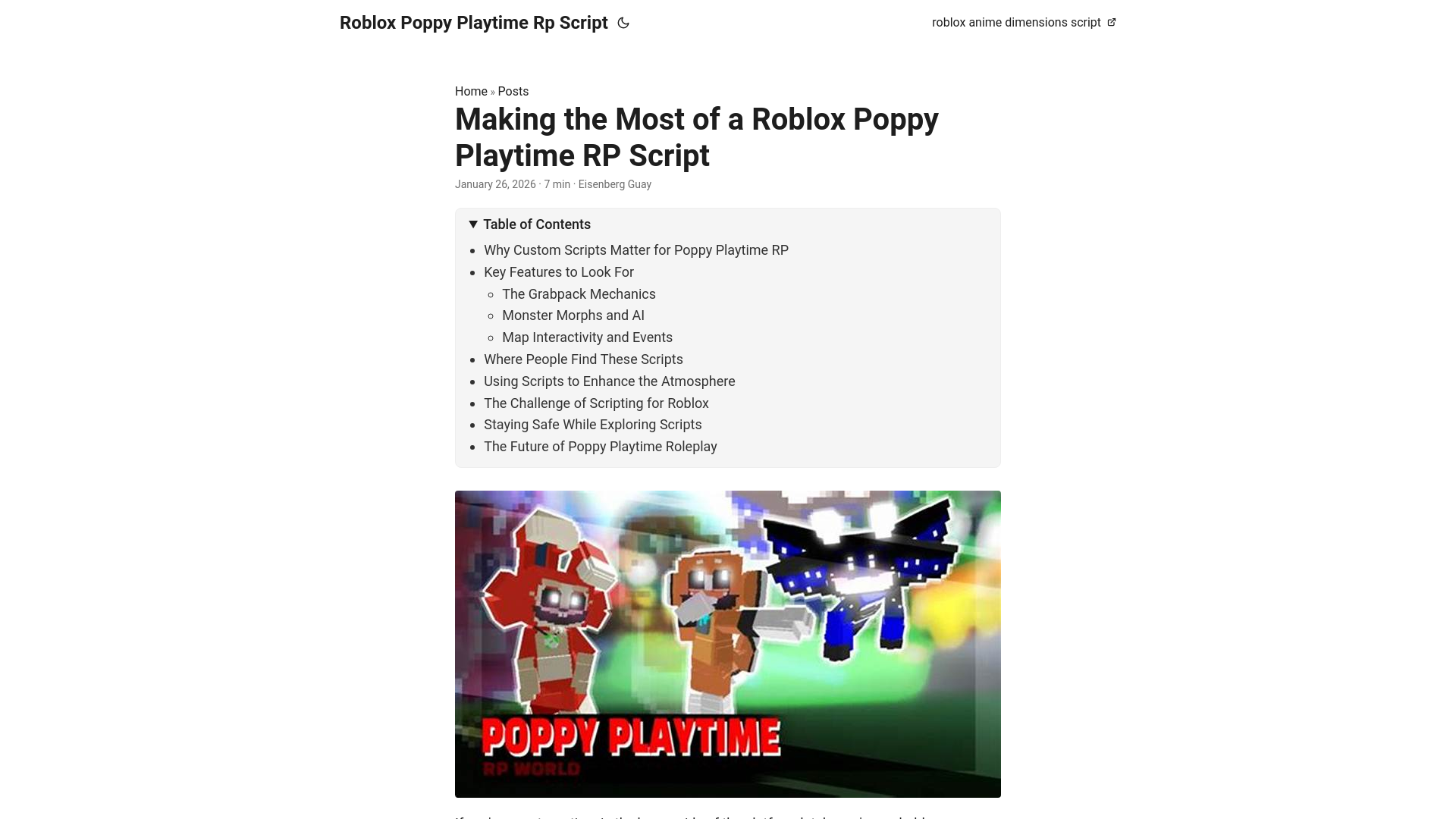 website screenshot of https://roblox-poppy-playtime-rp-script.pages.dev/
