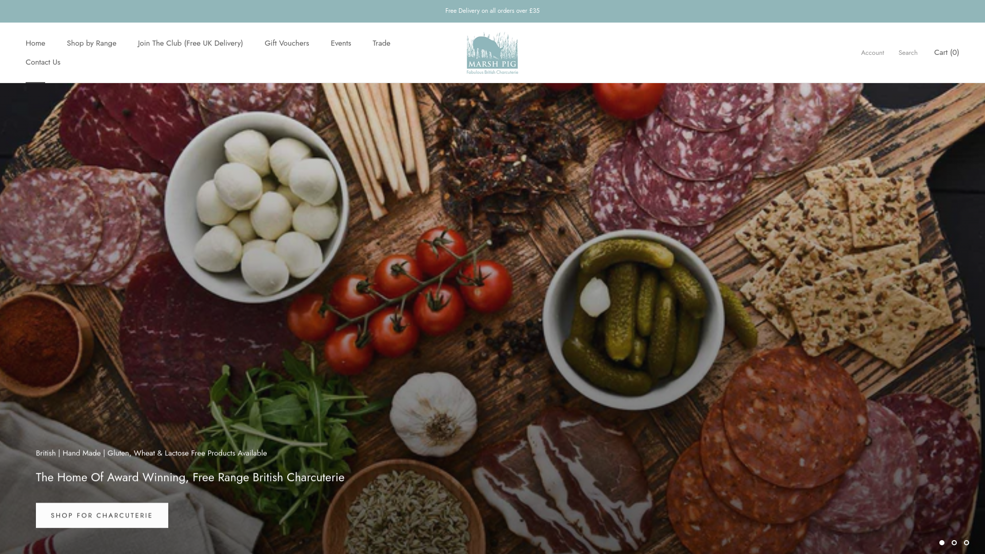 website screenshot of https://marshpigcharcuterie.com/