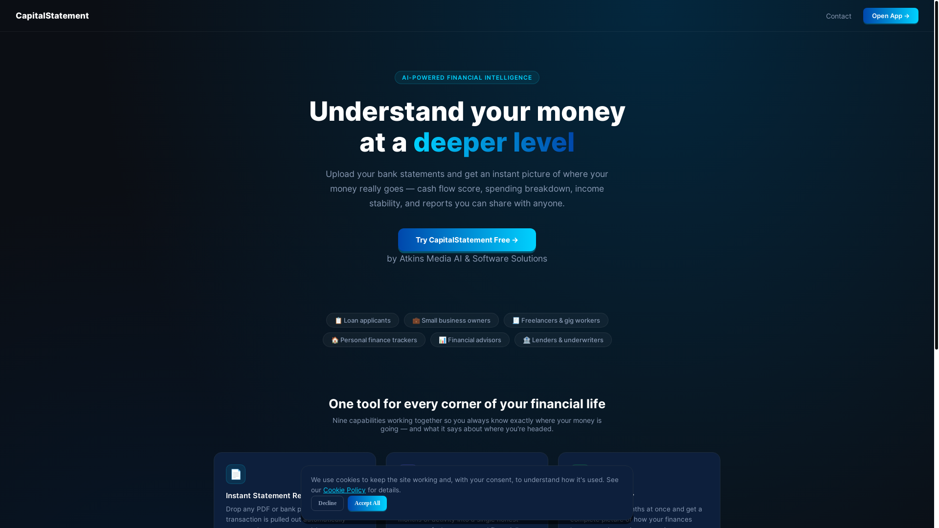 website screenshot of https://capitalstatement.com/