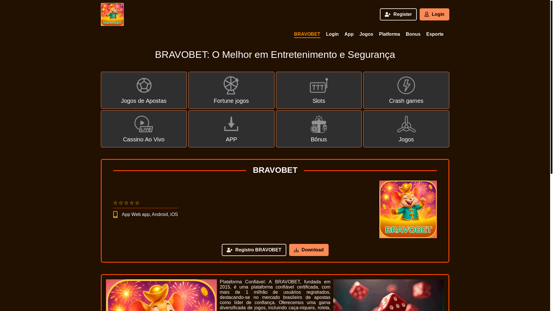 website screenshot of https://bravobetf.com/