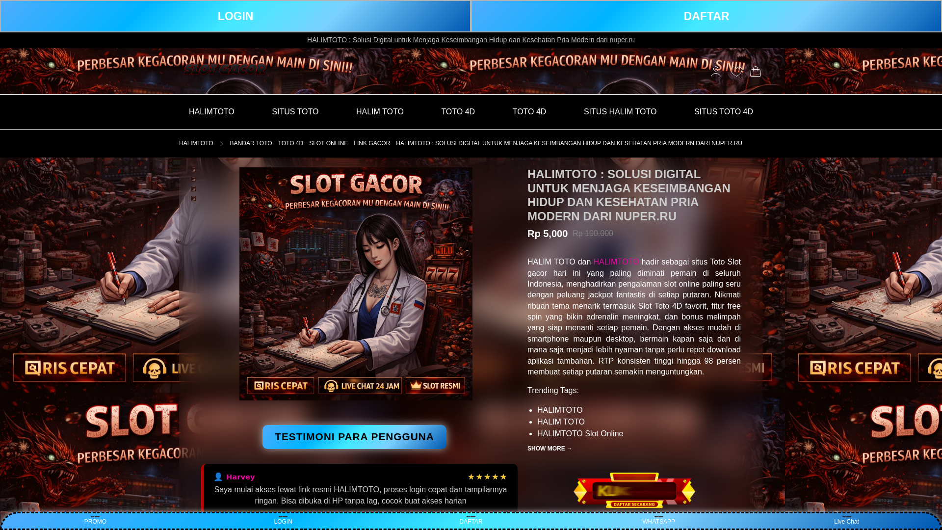 website screenshot of https://halimtoto-kong.pages.dev/