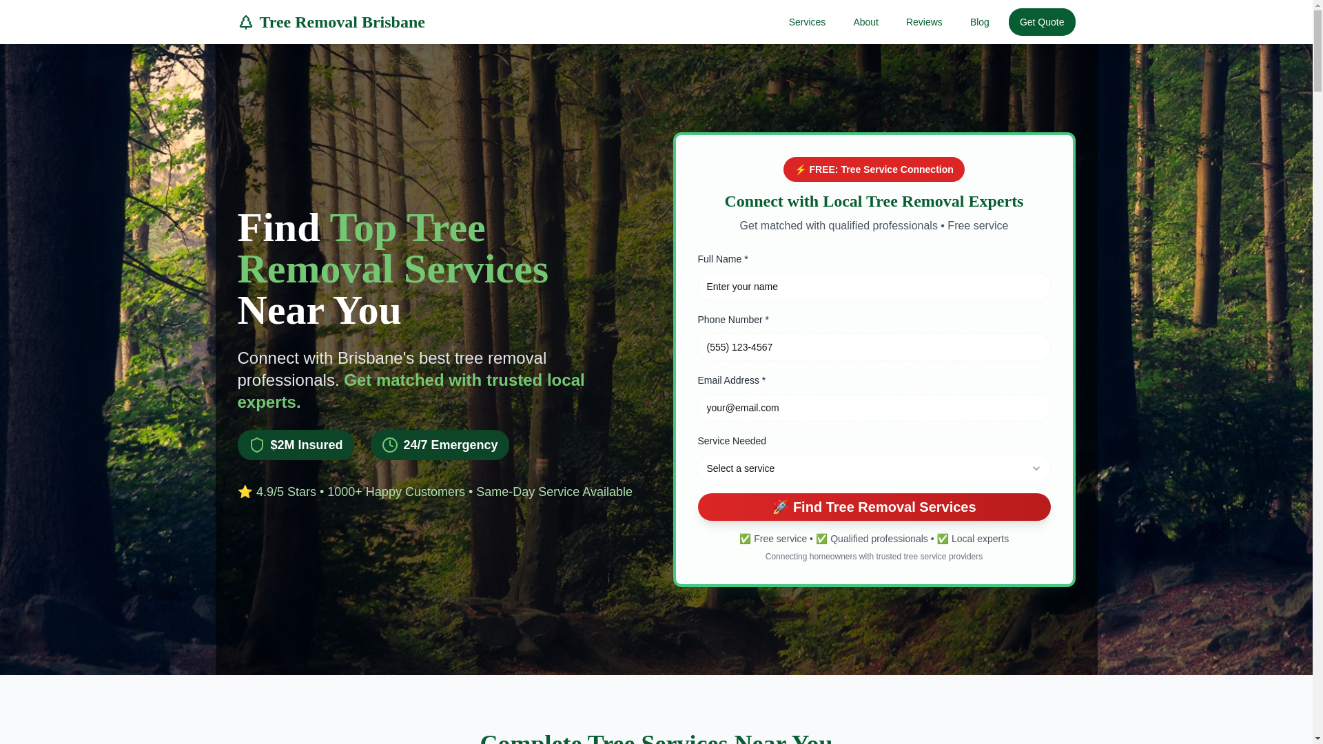 website screenshot of https://treeremovalbrisbane.au/