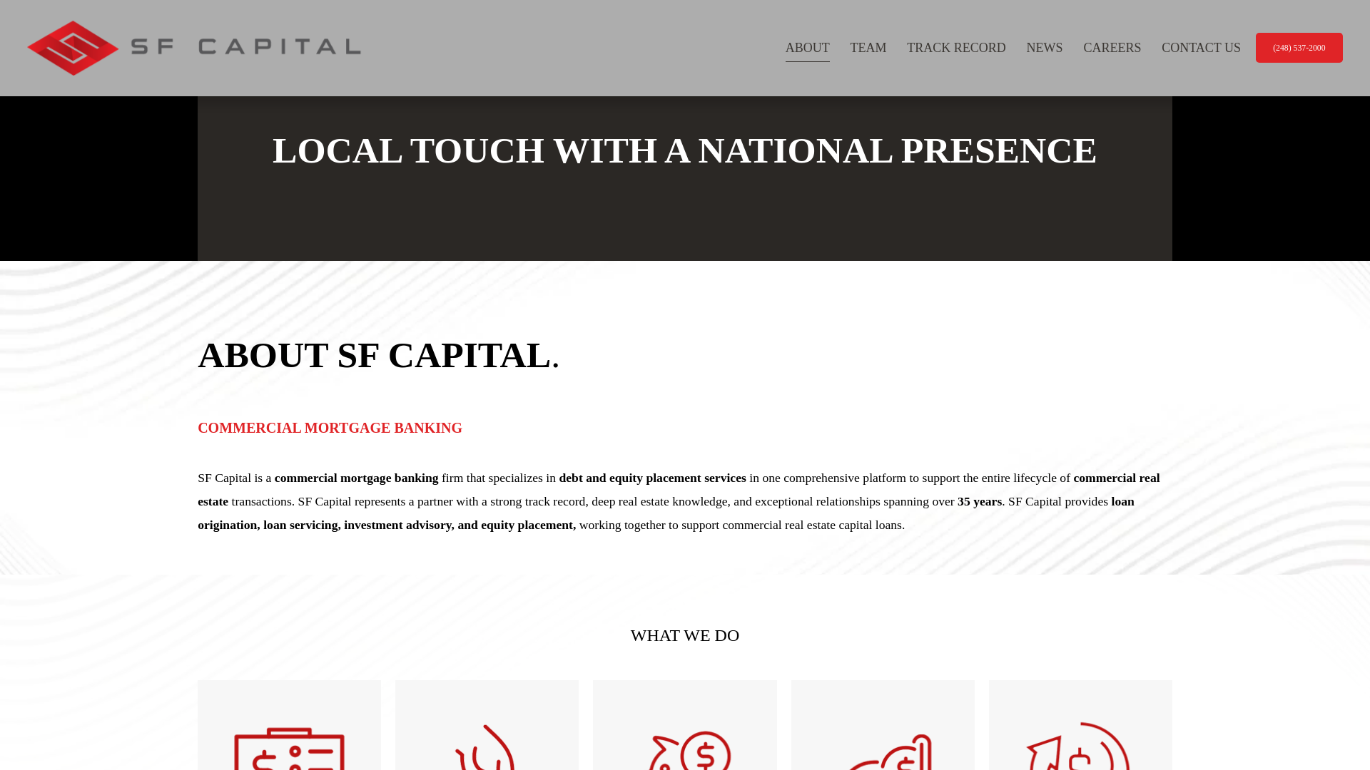 website screenshot of http://www.sfcapitalgroup.com/