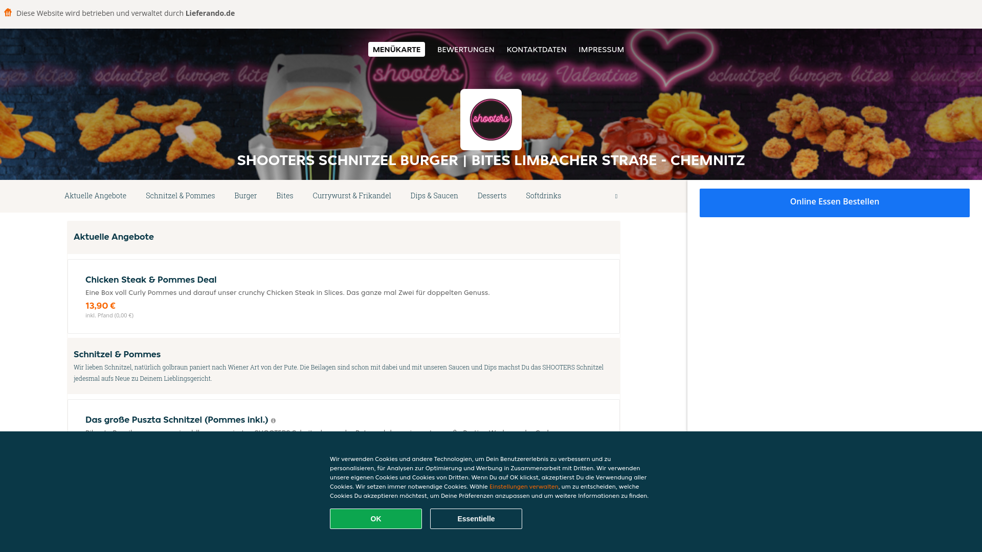 website screenshot of https://shootersschnitzelburgerbites-chemnitz.de