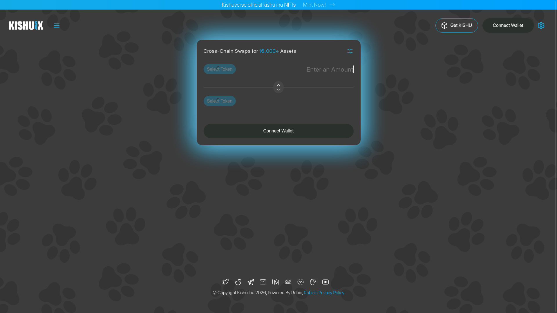 website screenshot of https://kishu-inu-cross-chain-swap.pages.dev/