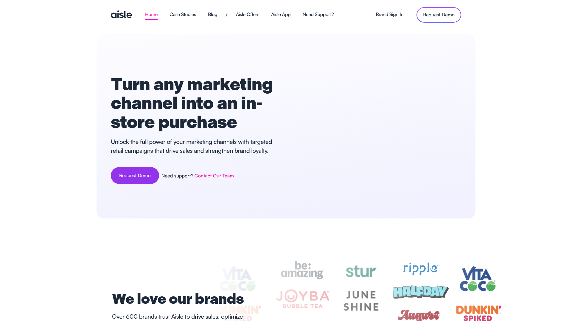 website screenshot of https://nextaisle.co/