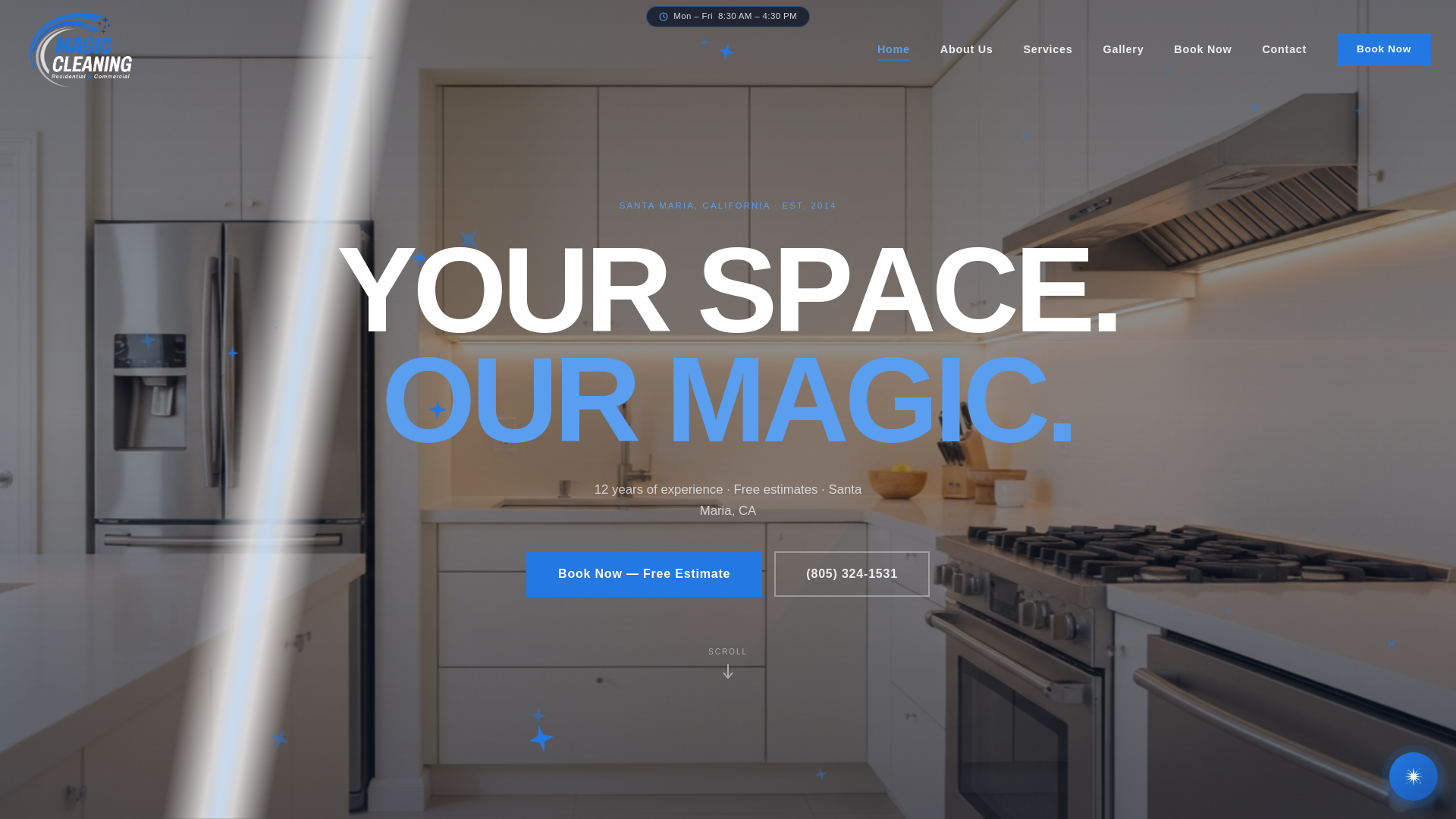 website screenshot of https://magiccleaningca.com/