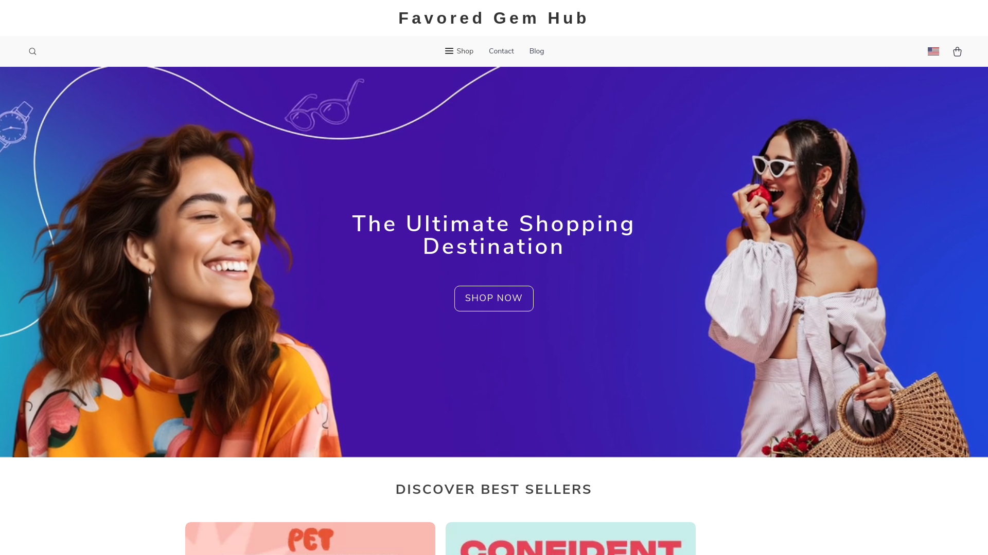 website screenshot of https://favoredgemhub.shop/